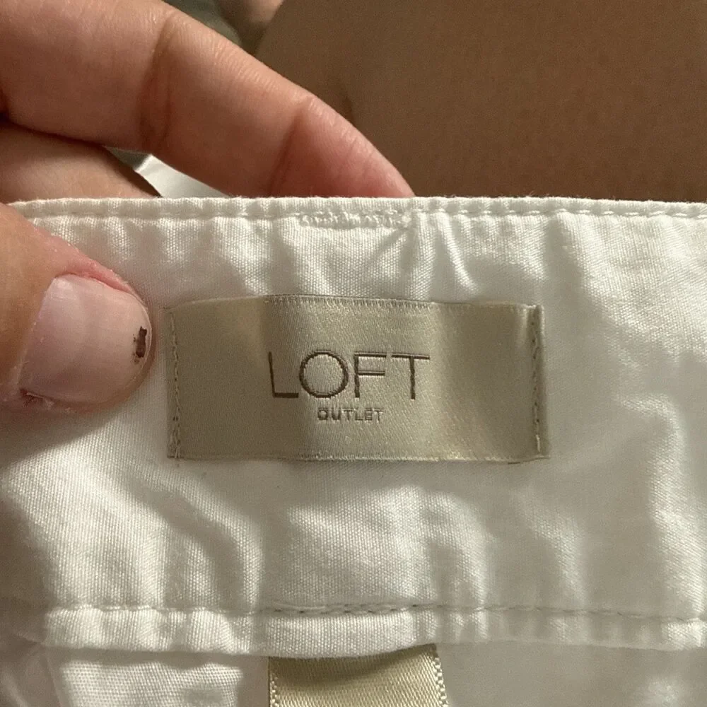 Loft Outlet Cargo Jogger White Pants Women Size  10 35x26 - Picture 3 of 10
